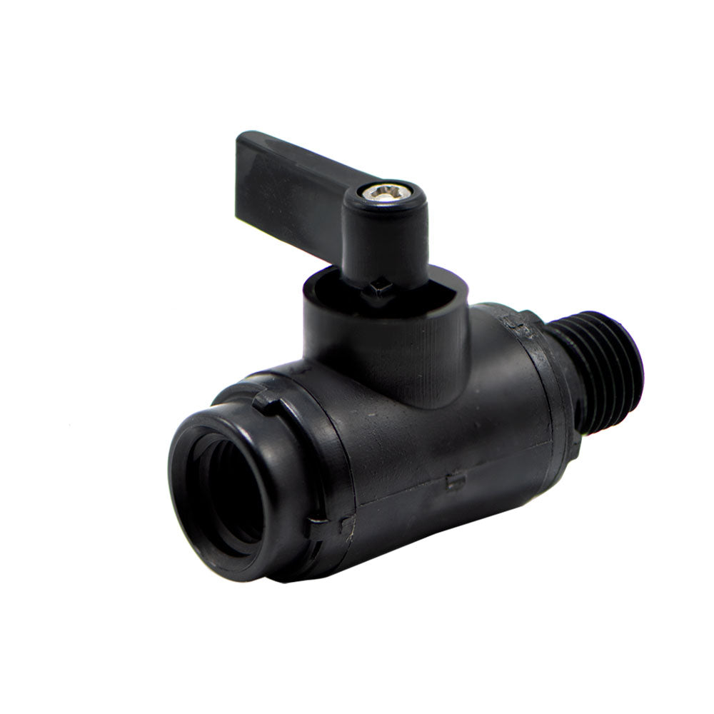 1/4" FNPT x 1/4" MNPT Black Nylon Series 226 Two-Way Ball Valve with Viton™ Seals