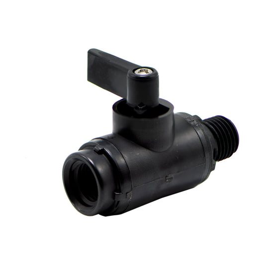 1/4" FNPT x 1/4" MNPT Black Nylon Series 226 Two-Way Ball Valve with Viton™ Seals