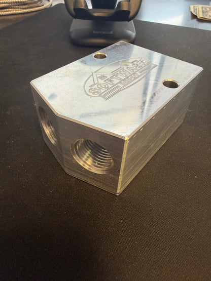 SWD Aluminum 3/8" x 1/2" Siamese/Twinning Block - Double Your Flow, Maximize Your Efficiency (Copy)