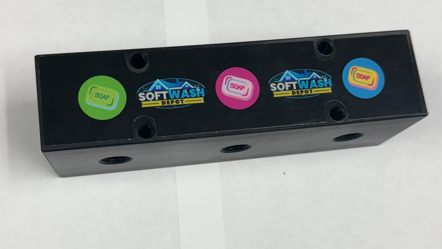 Downstream 2 & 3 Port Black Manifold